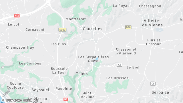 Carte de la zone d'intervention à Chuzelles