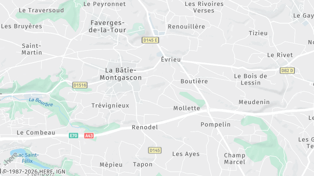 Carte de la zone d'intervention à La Bâtie-Montgascon