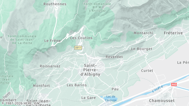 Carte de la zone d'intervention à Saint-Pierre-d'Albigny