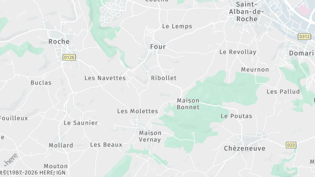 Carte de la zone d'intervention à Four