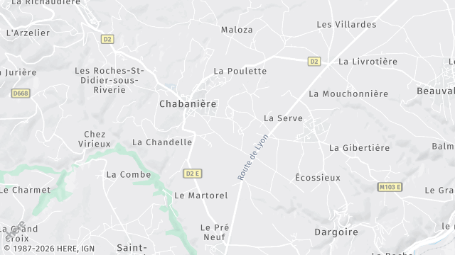 Carte de la zone d'intervention à Chabanière