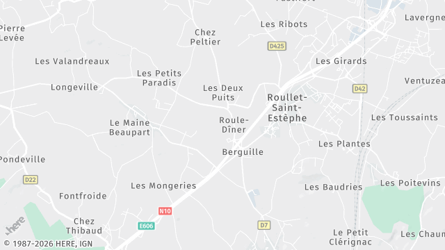 Carte de la zone d'intervention à Roullet-Saint-Estèphe