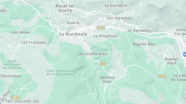 Carte de la zone d'intervention à La Bourboule