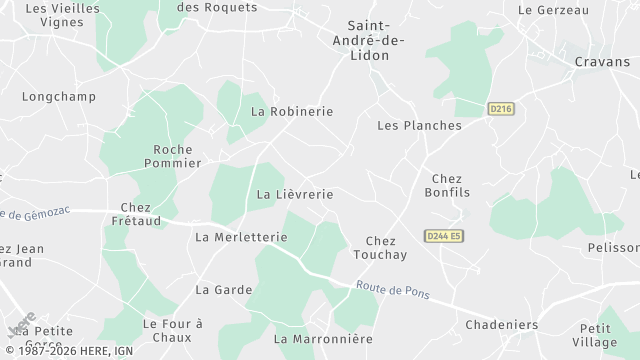 Carte de la zone d'intervention à Saint-André-de-Lidon