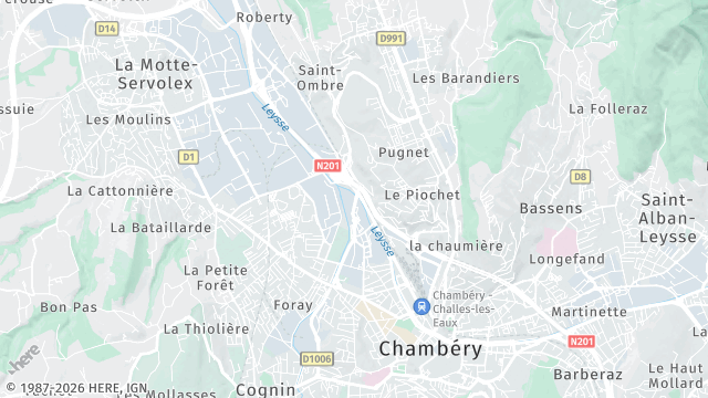 Carte de la zone d'intervention à Chambéry