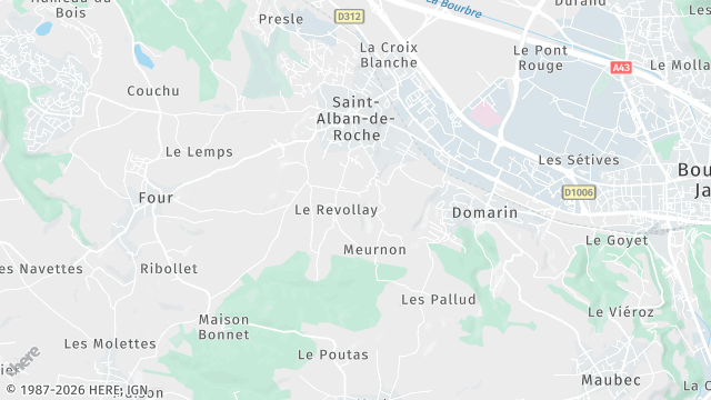 Carte de la zone d'intervention à Saint-Alban-de-Roche