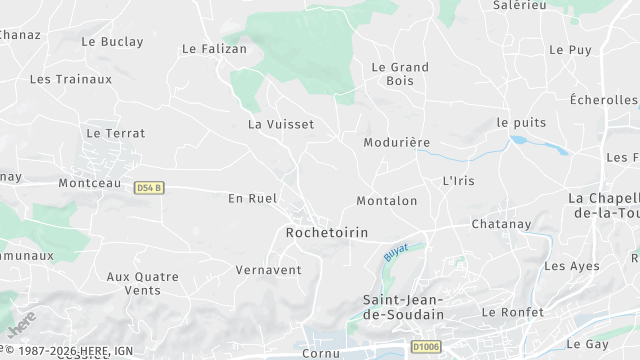 Carte de la zone d'intervention à Rochetoirin