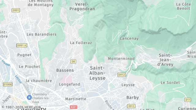 Carte de la zone d'intervention à Saint-Alban-Leysse
