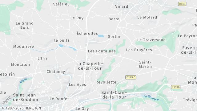Carte de la zone d'intervention à La Chapelle-de-la-Tour