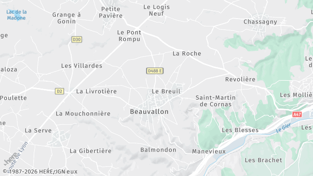 Carte de la zone d'intervention à Beauvallon