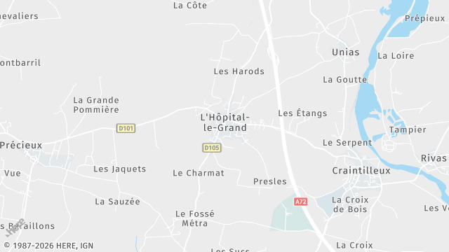 Carte de la zone d'intervention à L'Hôpital-le-Grand