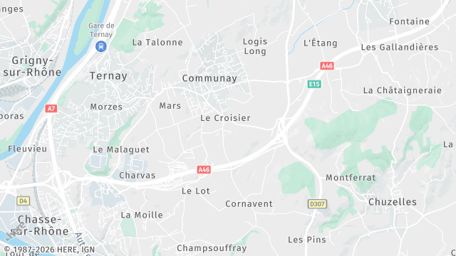 Carte de la zone d'intervention à Communay