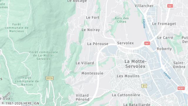 Carte de la zone d'intervention à La Motte-Servolex