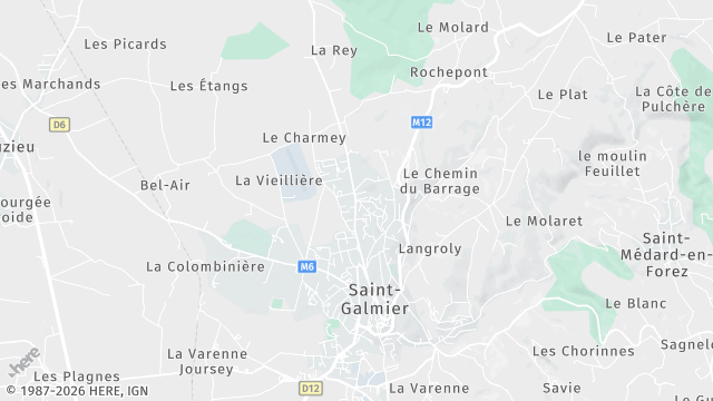 Carte de la zone d'intervention à Saint-Galmier
