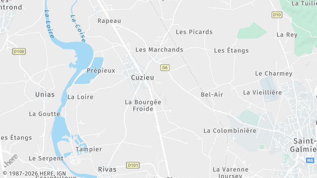 Carte de la zone d'intervention à Cuzieu
