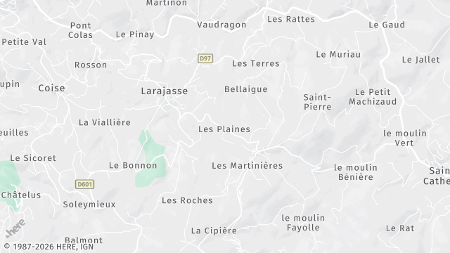 Carte de la zone d'intervention à Larajasse