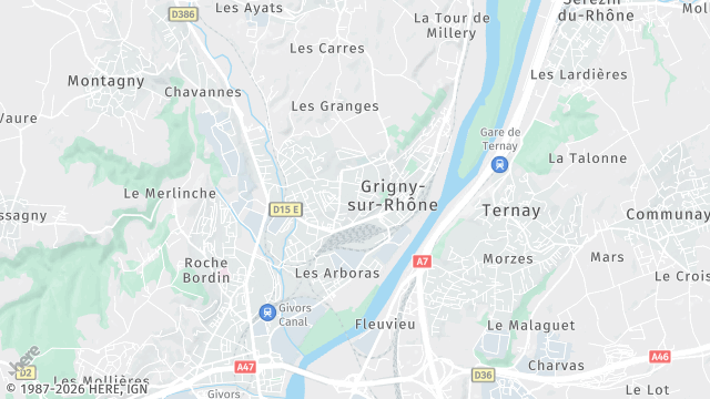 Carte de la zone d'intervention à Grigny