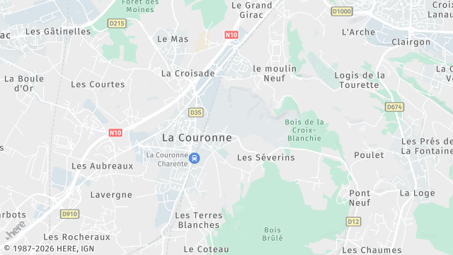 Carte de la zone d'intervention à La Couronne