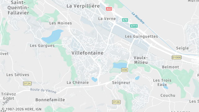 Carte de la zone d'intervention à Villefontaine