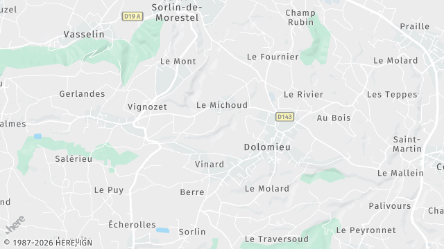 Carte de la zone d'intervention à Dolomieu