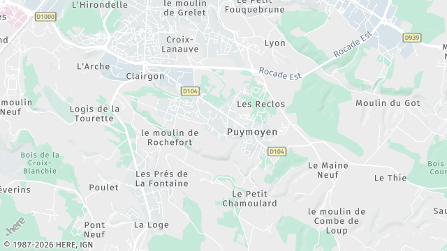 Carte de la zone d'intervention à Puymoyen