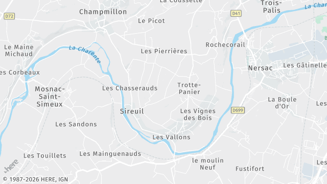 Carte de la zone d'intervention à Sireuil