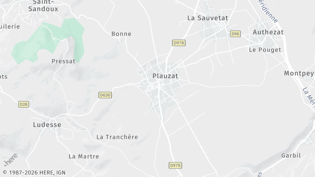 Carte de la zone d'intervention à Plauzat