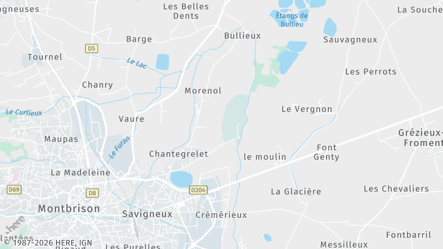 Carte de la zone d'intervention à Savigneux