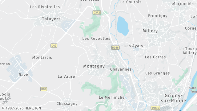 Carte de la zone d'intervention à Montagny