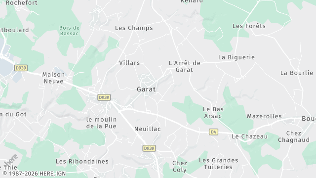 Carte de la zone d'intervention à Garat