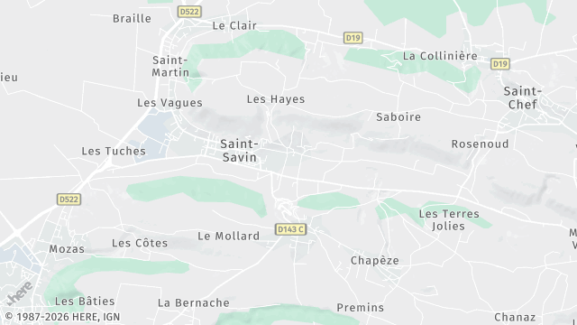 Carte de la zone d'intervention à Saint-Savin