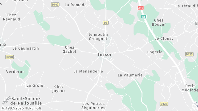 Carte de la zone d'intervention à Tesson