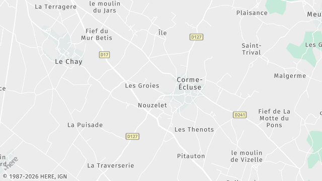 Carte de la zone d'intervention à Corme-Écluse