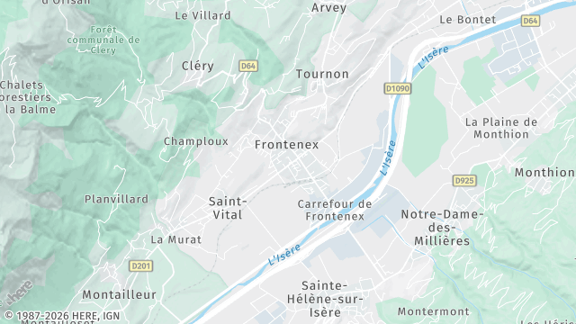Carte de la zone d'intervention à Frontenex