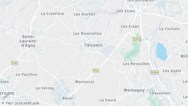 Carte de la zone d'intervention à Taluyers