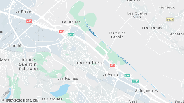 Carte de la zone d'intervention à La Verpillière