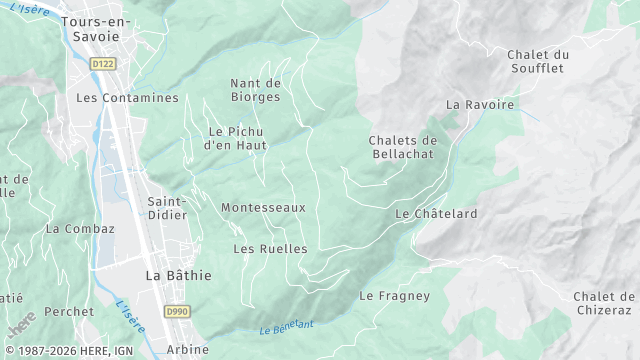 Carte de la zone d'intervention à La Bâthie
