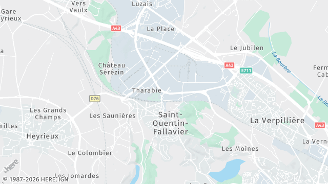 Carte de la zone d'intervention à Saint-Quentin-Fallavier