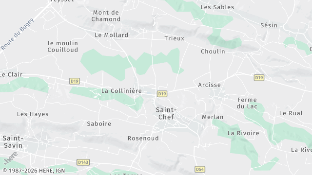 Carte de la zone d'intervention à Saint-Chef