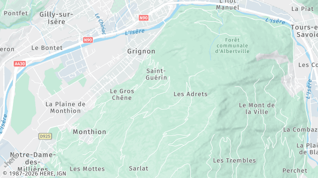 Carte de la zone d'intervention à Grignon