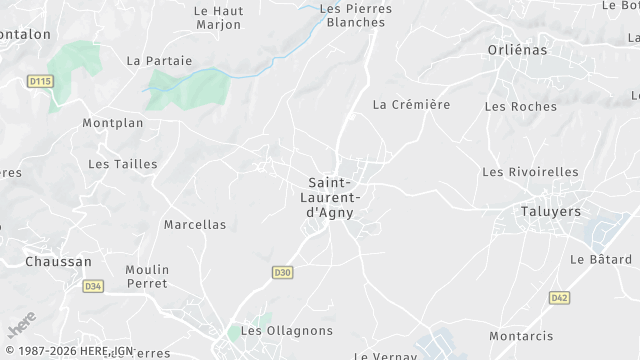 Carte de la zone d'intervention à Saint-Laurent-d'Agny