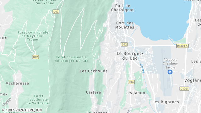 Carte de la zone d'intervention à Le Bourget-du-Lac