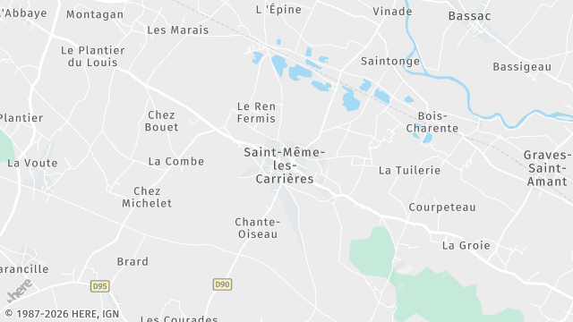 Carte de la zone d'intervention à Saint-Même-les-Carrières