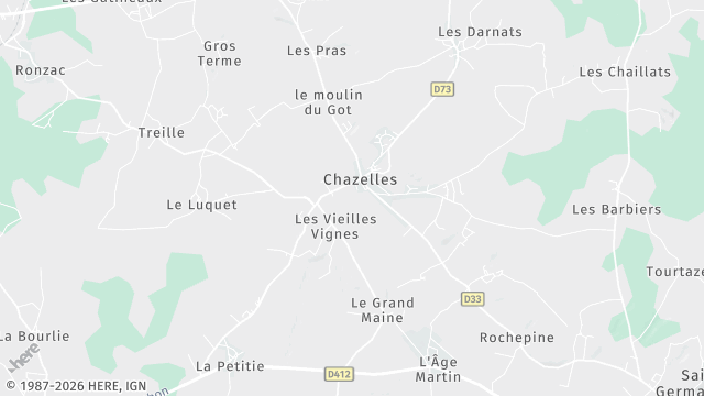 Carte de la zone d'intervention à Chazelles