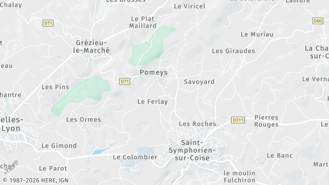 Carte de la zone d'intervention à Pomeys