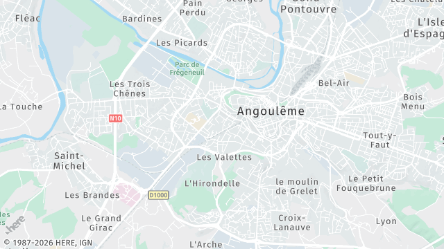 Carte de la zone d'intervention à Angoulême