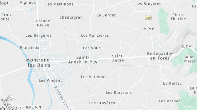 Carte de la zone d'intervention à Saint-André-le-Puy