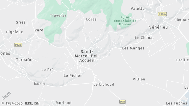 Carte de la zone d'intervention à Saint-Marcel-Bel-Accueil