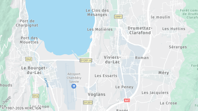 Carte de la zone d'intervention à Viviers-du-Lac