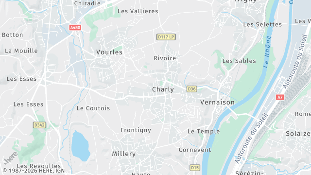 Carte de la zone d'intervention à Charly